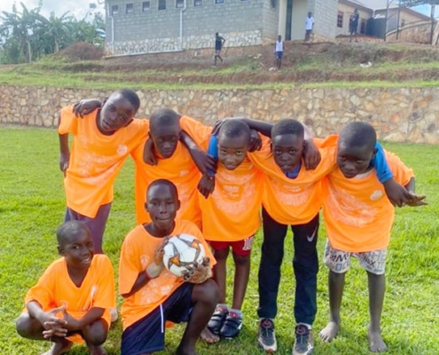 Young football team of former street children